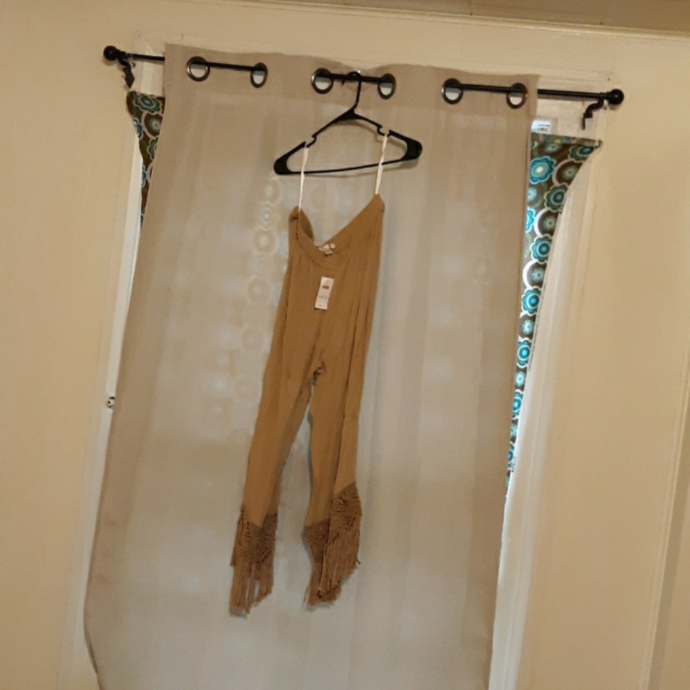 Fringe linen pants